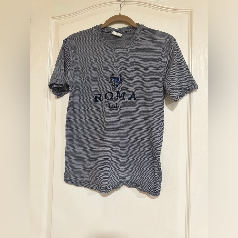 Roma Italia blue and white striped shirt​​​​​​​